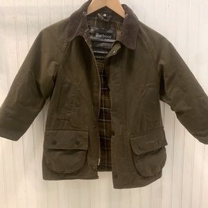 Barbour Beaufort waxed cotton jacket youth medium.  GREAT condition.